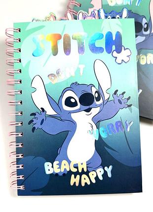 Блокнот a5 на спіралі disney stitch, лінований з розділювачами