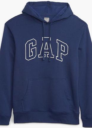 Оригінальне худі gap logo hoodie tapestry navy з прозорим лого