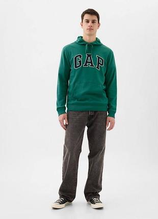 Оригінальне худі від бренду gap logo hoodie jade stone green