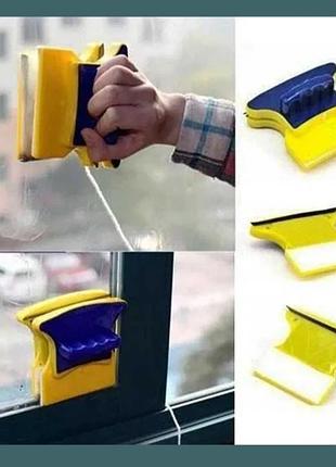 Двостороння магнітна щітка для миття вікон gtm double sided glass