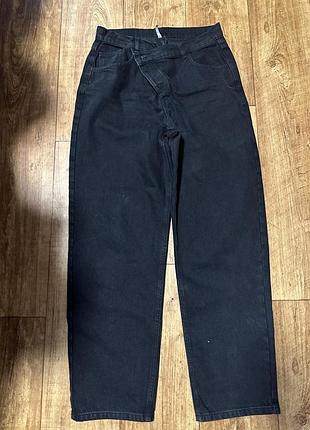 Джинси "мом" , чорний, denim р-l
