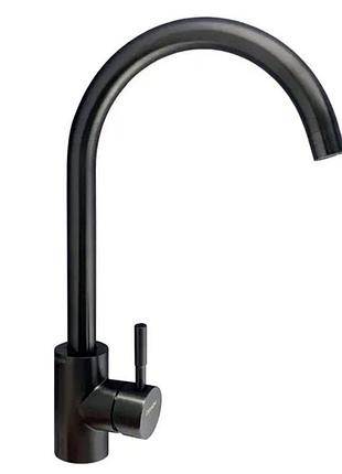 Смеситель для кухни ухо zegor sap4-a-mg black (черный) из нержавеющей стали