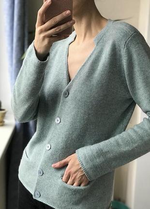 Кашеміровий блакитний кардиган cashmere collection голубой кардиган вовна шерсть кашемир