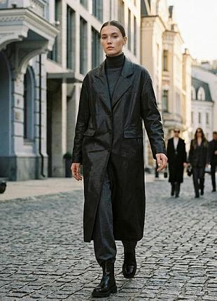 Трендовий тренч плащ з екошкіри 🔥🔥🔥