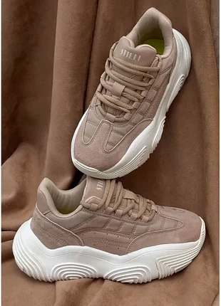 Кроссовки женские, цвет бежево белый,
