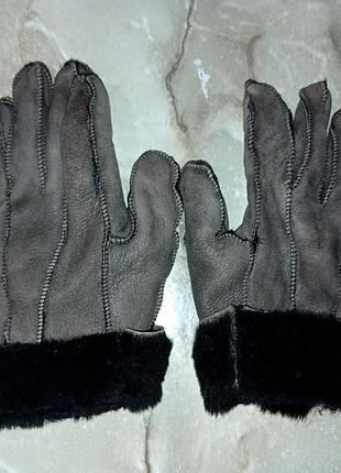 Кожаные на меху перчатки