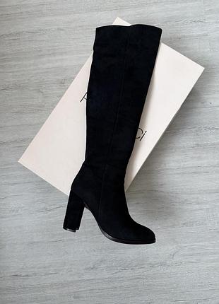 Чоботи-ботфорти, 39 розмір, замша.