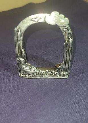 Винтажная прсеребренная фоторамка silver scenos "утка севанная " aнглия