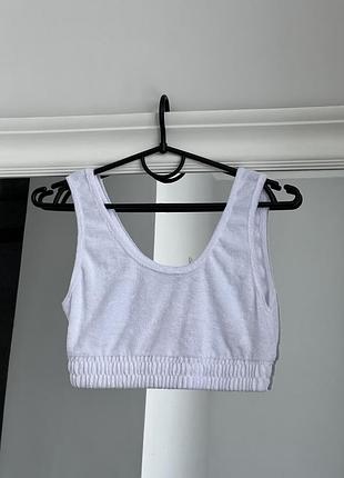 Мякенький плюшевий топ білий базовий