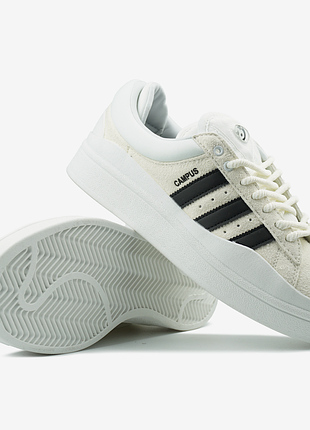 Кроссовки adidas campus x bad bunny white black stripes арт 1040