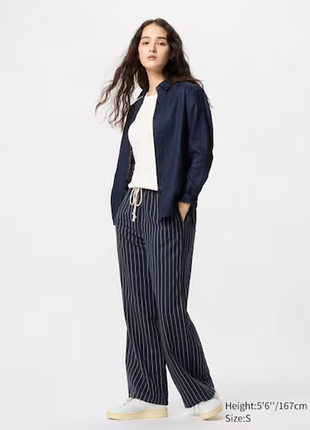 Вільні штани зі змішаної лляної тканини uniqlo