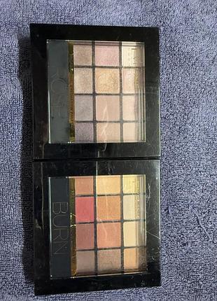 Палетки тіней від eveline rose 02 and burn 03