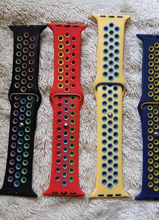 Ремешки apple watch 44-45мм спортивные перфорированные, 6 штук
