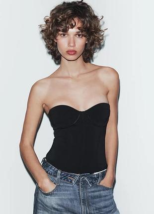 Топ жіночий чорний корсет zara new