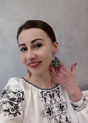 Сережки "новорічний настрій", срібні швензи