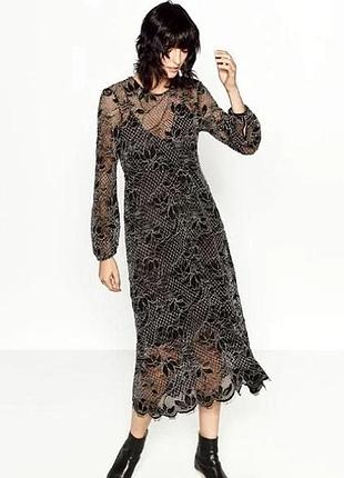 Стильне мереживне плаття міді