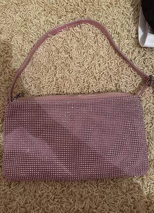 Рожева сумка в камінчик