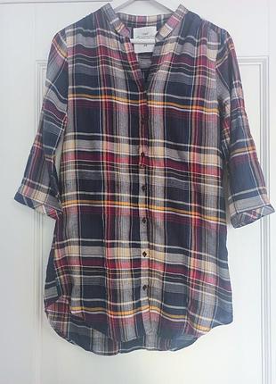 Очень стильная хлопковая рубашка туника блузка h&m 36 р-р бренд оригинал