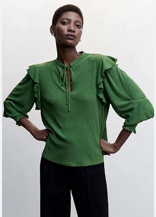 Красивая блузка с рюшами и объемными рукавами/блуза/рубашка