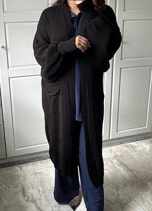 Кардиган/чорний кардиган/довгий кардиган
