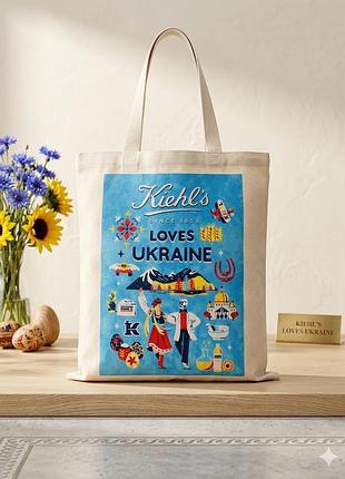 Брендовая сумка-шоппер kiehl's “loves69aine” - стильный коллекционный аксессуар создан специально для украинской