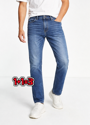 🎁1+1=3 базові чоловічі сині прямі джинси слім firetrap, розмір 48 - 50