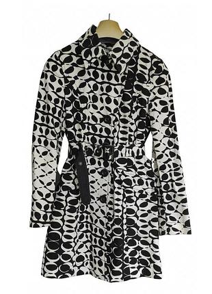 Mexx тренч плащ жакет m-l з графічним принтом чорно-білий