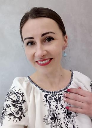 Сережки "лазурне море" 7