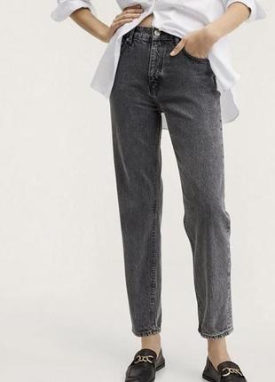 Джинси мом bershka mom 34/xs темно сірі