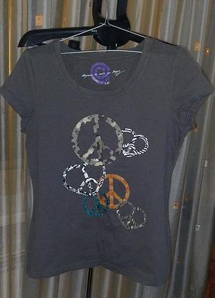 Ajc як нова peace бавовняна натуральна футболка з принятом, розмір м. топ жіночий, бавовна. женские футболки хлопок