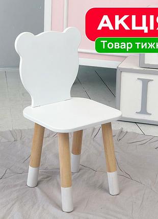 Детский стульчик мишка 26.5х26х25см, стул для детей, белый