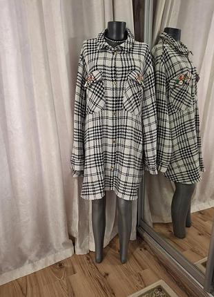 Стильная с вышивкой рубашка 👕, жакет большого размера