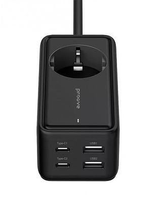 Мережевий фільтр proove power strip homester pd-03 1ac 65w (2 type-c + 2usb)