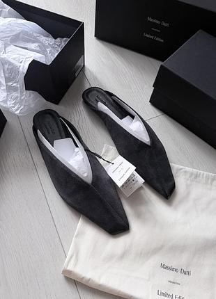 Замшеві мюлі туфлі massimo dutti limited edition