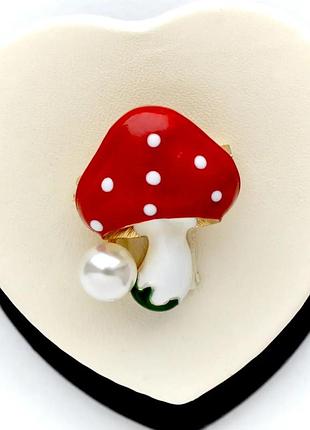 Брошка мухомор фірма xuping (медичне золото)