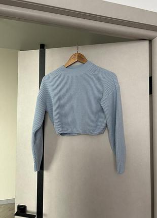 Ніжний блакитний кроп-светр goldy xs/s у ідеальному стані
