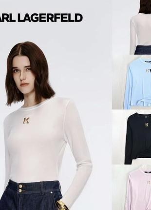 Новий голубий лонгслів, кофта karl lagerfeld