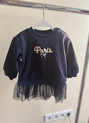 Сукня h&m синього кольору з надписом paris, розмір 80 см