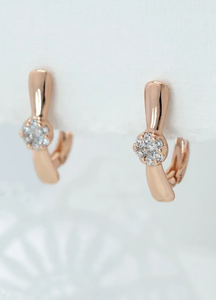 Серьги женева позолота ро