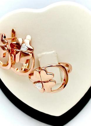 Позолочений комплект конюшина (медичне золото) кільце розмір 18.19.20.