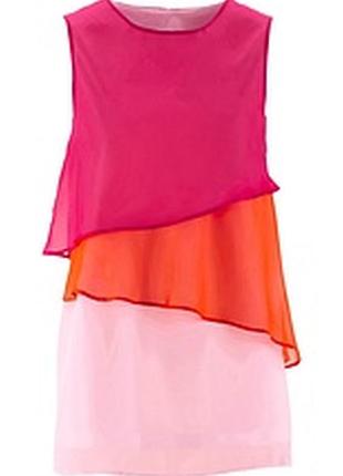 Яскрава тришарова шифонова блуза