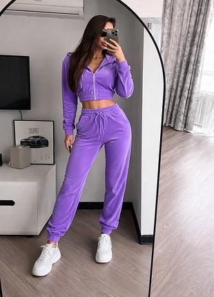 Жіночий спортивний повсякденний велюровий костюм двійка штани та кофта