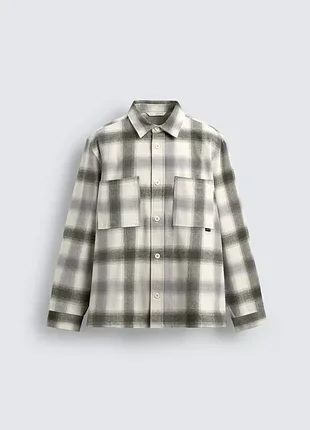 Мужская рубашка zara овершот m зеленая клетка 100% хлопок нова