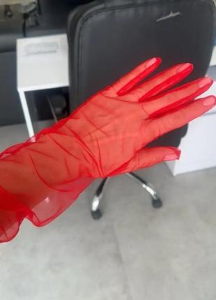Рукавички червоні високі сітка