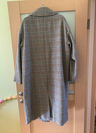 Пальто с шерстью в клетку оверсайз р.l-xl pull &amp; bear 5