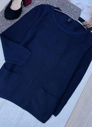 Весняний в’язаний джемпер cos s oversize джемпер вільного крою темно-синій джемпер з кишенями