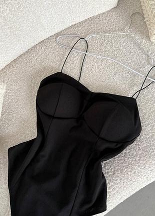 Боді пуш ап жіночий чорний, білий s,m, l,xl креп дайвінг 1309 bom