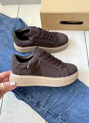 Кросівки замшеві шоколадні натуральний замш