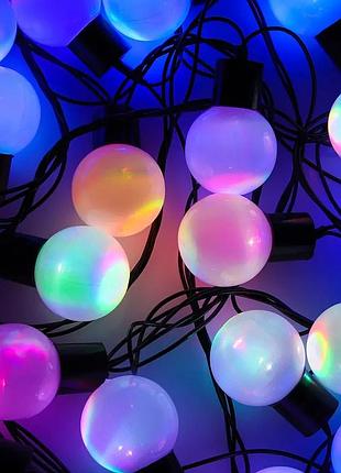 Гирлянда матовый шарик 28led 5м (флеш) 10мм, новогодняя бахрама, светодиодная гирлянда, уличная гирлянда