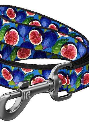 Повідець для собак нейлоновий waudog nylon, малюнок "інжир", s, ш 15 мм, дов 122 см